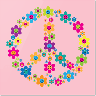 Peace Sign Flowers Posters and Art